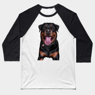 Cute Rottweiler Drawing Baseball T-Shirt